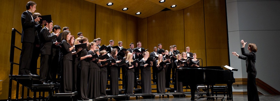 Members of the Buffalo State Choir singing