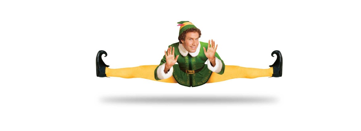 Jim Ferrell dressed as an elf.