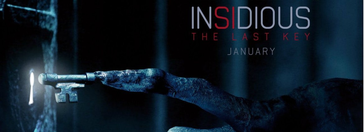 Insidious movie cover art with a finger as a key going into a lock.